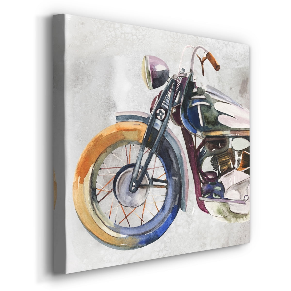 Wexford Home Moto Metal I-Premium Gallery Wrapped Canvas, 24" x 24" - Ready to Hang