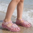 thumbnail image 3 of Gyujnb Girls Heart Sequin Jelly Sandals Soft Sole Casual Footwear,Adjustable Buckle Strap Closed Toe Water Shoes (Toddler, Little Girls),4-4.5 Years, 3 of 8