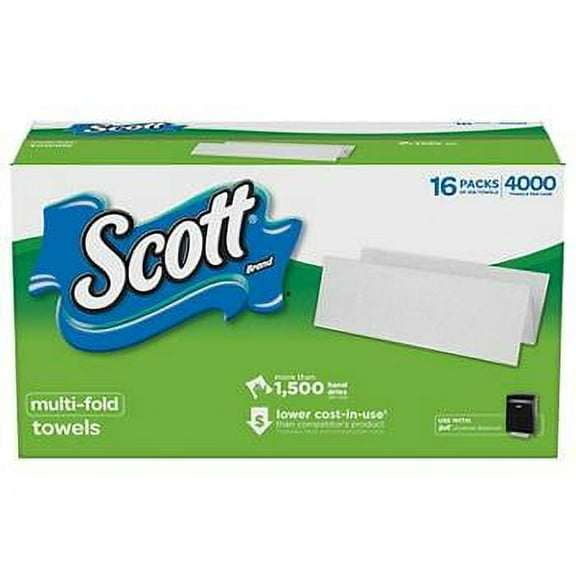 Scott Multi-Fold Towels, Absorbency Pockets, 9.2 x 9.4, 4000/Carton (KCC08009)