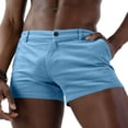 thumbnail image 2 of LEKWK Shorts for Men Corduroy Stretch Slim Fit Low Rise Button Waist Casual Shorts with Pockets Above Knee Fitted Straight Leg Athletic Shorts Club Daily Wear Wine S, 2 of 6
