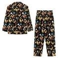 thumbnail image 5 of SCRAWLGOD Chicken Pajamas for Women Long Sleeve Button Up Pajama Top Women Soft Size 4XL V Neck Graphic Pj Sets for Women Washable 2-Piece Lounge Set Women, 5 of 7