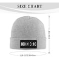 thumbnail image 3 of Beanies,John 3:16 Believer,Jesus Beanie Hat for Women Men Knit Skull Cap Winter Hat Knitted Hat Slouchy Hat Black, 3 of 8