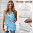 thumbnail image 6 of Uorisanigo White Polka Dots Women's Suit Vest with Pockets Open Front Blazer Vest for Women Size S Sleeveless Lightweight Waistcoat Vests Dressy, 6 of 7
