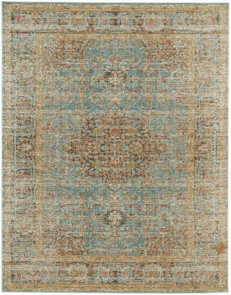 Amer Rugs Eternal Medallion Vintage Seafoam Green Area Rug, Runner, or