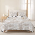 thumbnail image 3 of Twin XL Quilt Set 68''x98'', Nautical Seashell Lightweight Bedspread Coverlet Set with 2 Pillow Shams, Summer Coastal Marine Shells Beige Breathable All Season Quilt Bedding for Dorm/Guest Room, 3 of 9