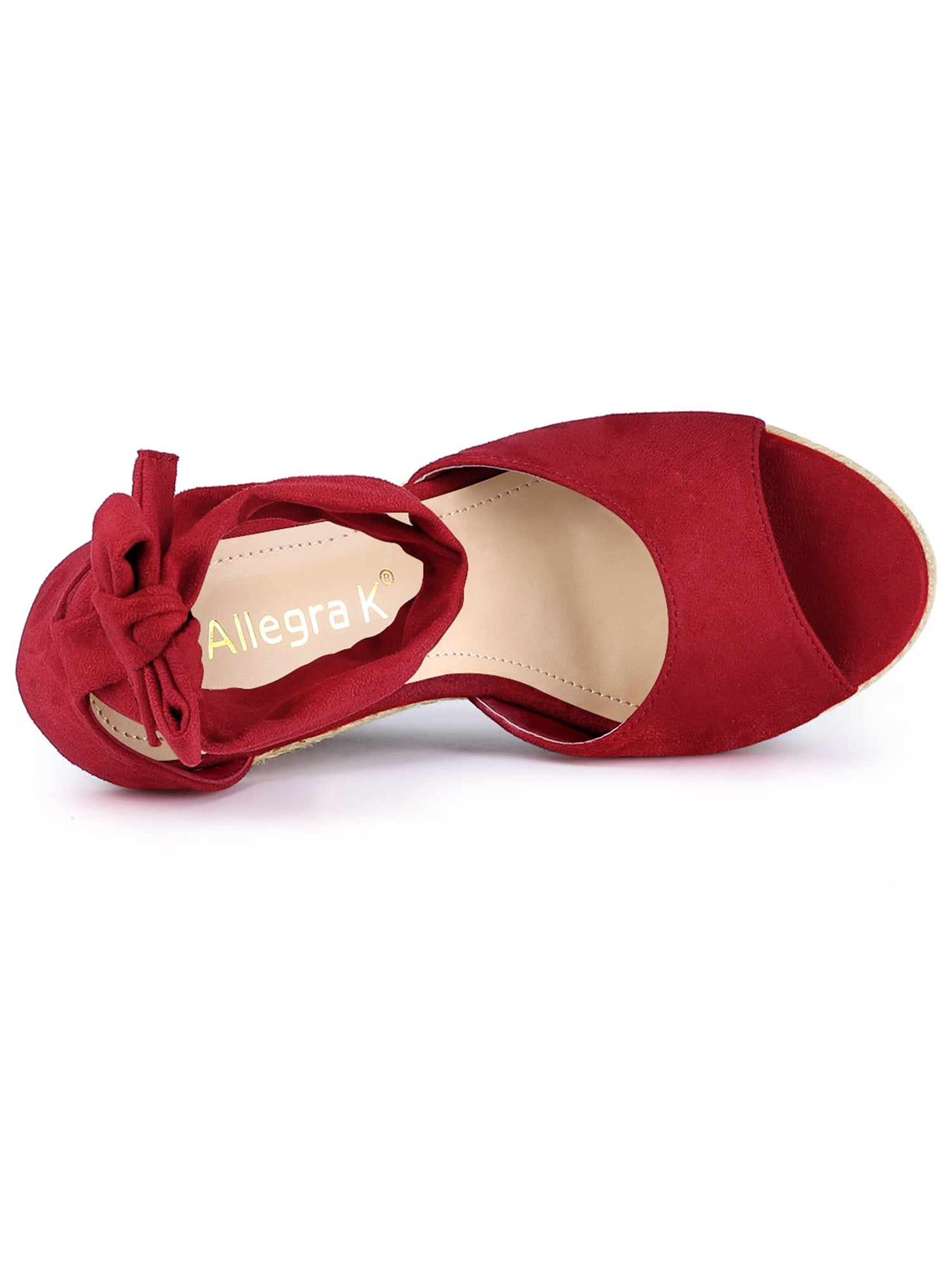 DARING DIVA Women's Espadrilles Tie Up Ankle Strap Wedges Sandals Red 9