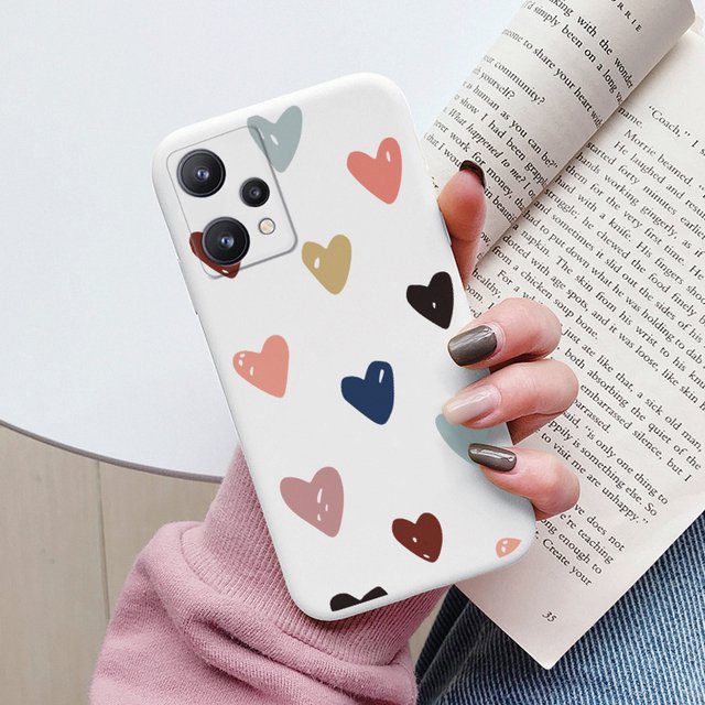 Case For Realme 9 4G 9 Pro Plus Cute Heart Flower Back Cover Soft Silicone Matte Protective Funda For OPPO Realme 9 Pro+ Bags