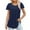 Navy B, variant on Zpanxa Womens Summer Tops Fashion Printed T-Shirt 3/4 Sleeve Blouse Round Neck Casual Tops