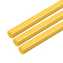 3pcs Plastic Round Rod 3/8" Dia 20" Length Yellow (POM) Polyoxymethylene Rods Engineering Plastic Round Bars(10mm)