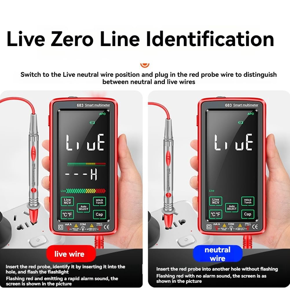 True RMS 6000-Count Digital Voltmeter, Fully Automatic True rms TRMS 6000 Count Digital Voltmeter Auto-Range, NCV Detection, Capacitance & Temperature for Home Automotive Electrical Repairs (RED)