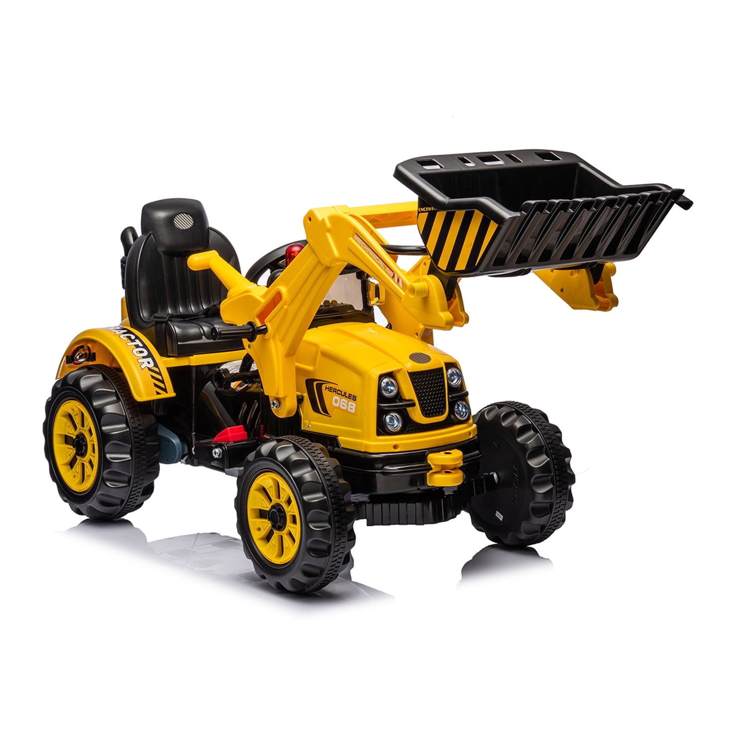 CIPACHO 12 V Powered Ride Ons Excavator, Electric Construction Vehicles for Kids, Front Loader with Horn, 2 Speeds Digger, Yellow CIPACHO 12 V Powered Ride Ons Excavator, Electric Construction Vehicles for Kids, Front Loader with Horn, 2 Speeds Digger, Yellow