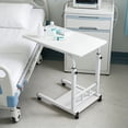 thumbnail image 3 of Adjustable Overbed Table with Wheels - Mobile Laptop & Dining Desk for Hospital Recovery, Home Care for Bedridden Adults, 3 of 12