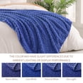 thumbnail image 4 of Exclusivo Mezcla Large Soft Fleece Throw Blanket, 50"x70" Stylish Jacquard Throw Blanket for Couch, Cozy, Warm, Lightweight Cobalt Blue Blanket, 4 of 7