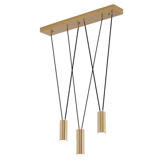 Design Living 3-Light Brass Metal Island Lighting