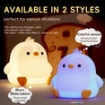 thumbnail image 3 of Luz nocturna LED linda de pingüino, lámparas kawaii regulables con temporizador para guardería, lámpara cabecera silicona súper blanda USB recargable control táctil, utilizada Pingüino, 3 of 6