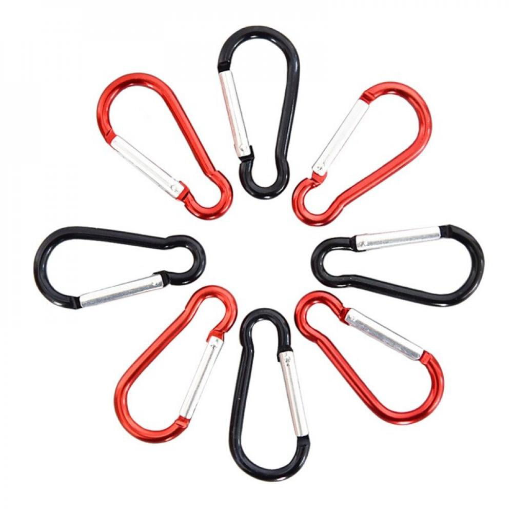 Black 10PCS High Strength D-Ring Carabiner Keychain Hook Buckle For Climbing 