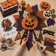 thumbnail image 3 of Beginner-Friendly Oversized Halloween Character Quilted Door Hanger Sewing Kit Handmade DIY Craft Set for Halloween Home Decor Front Door Decoration and Seasonal Display (corn bloom), 3 of 8