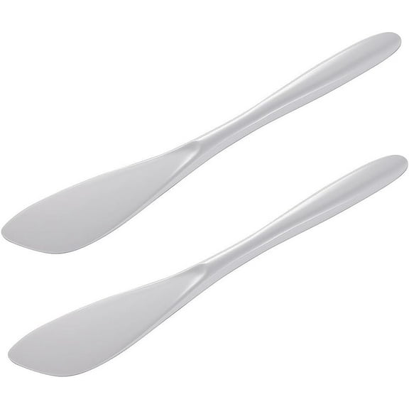 Hutzler 7.75 Inch Melamine Mini Spreader, Great for Spreading Condiments, Frosting Cakes or Cupcakes, Set of 2, White