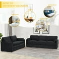 thumbnail image 6 of FamiTOP Chenille 69” Love Seat & 89” 3-Seat Sofa w/Thick Seat & Backrest Cushions, Modern Couch Set with Soft Pillows, Upholstered 3 Seat & 2 Seat Sofa w/Sturdy Frame for Office, Living Room, Black, 6 of 7