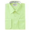thumbnail image 2 of Berlioni Italy Men's Convertible Cuff Solid Dress Shirt Lime, 2 of 2