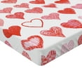 thumbnail image 2 of Valentines Day Fitted Sheet, Heart of Love and Romance Hand Drawn Style Romantic Art, Decorative Soft Bedding All-round Elastic Pocket, California King, Vermilion Pink White, by Ambesonne, 2 of 3