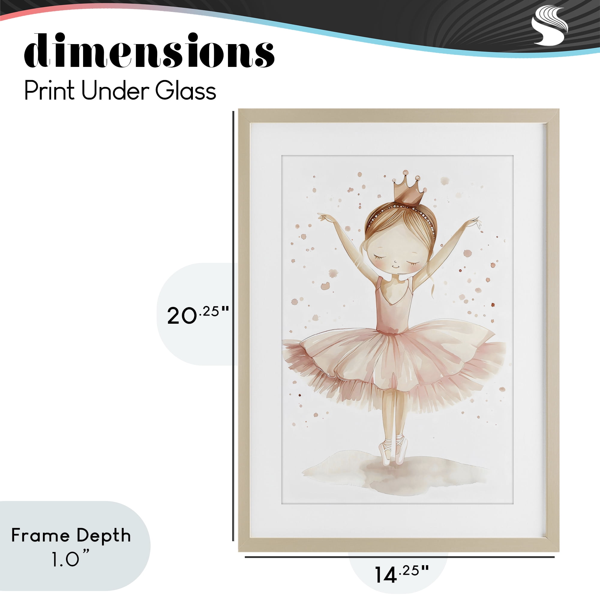 Stupell Industries Sweet Pink Tutu Birch Framed Print Under Glass, design by Creative Studio