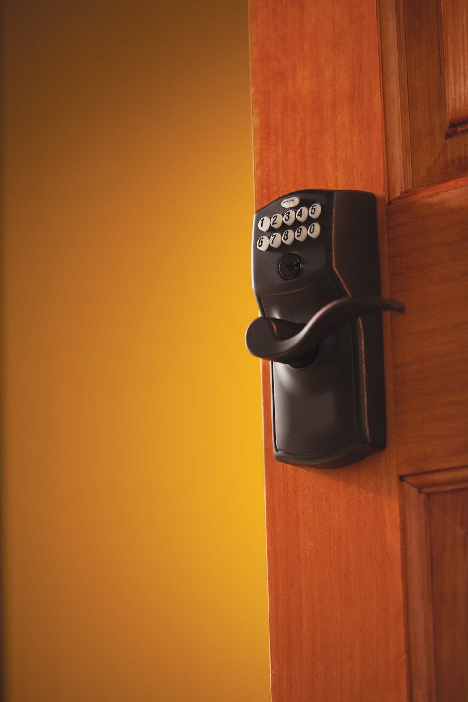 Schlage FE595 CAM 716 ACC Camelot Aged Bronze Accent Keypad Lever 