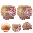 thumbnail image 3 of OUNONA  2 Pcs Hand-painted Plain Pottery Flower Plant Pots Indoor Plants, 3 of 8