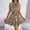 Khaki, variant on Women's Casual Dress Women's Casual Leopard Print Ruffle Hanging Neck Dress White M