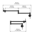 thumbnail image 2 of Modern Wall Mounted Pot Filler Faucet, Single Hole and Double Handle, Matte Black, 2 of 8
