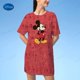 thumbnail image 1 of New Hot Ladies Fashion Casual Loose Midi Dress Ladies Casual Knee length Skirt Cute Disney Mickey Mouse 3D Print T Shirt DressL Gao Jinjia LED, 1 of 2