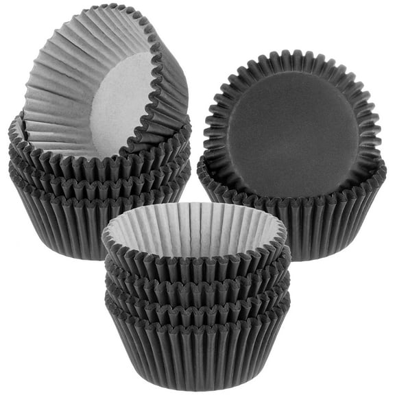 Uxcell 200-Pack Standard Cupcake Liners for Baking, Greaseproof Cupcake Wrappers for Wedding/Birthday/Party/Christmas[Black]