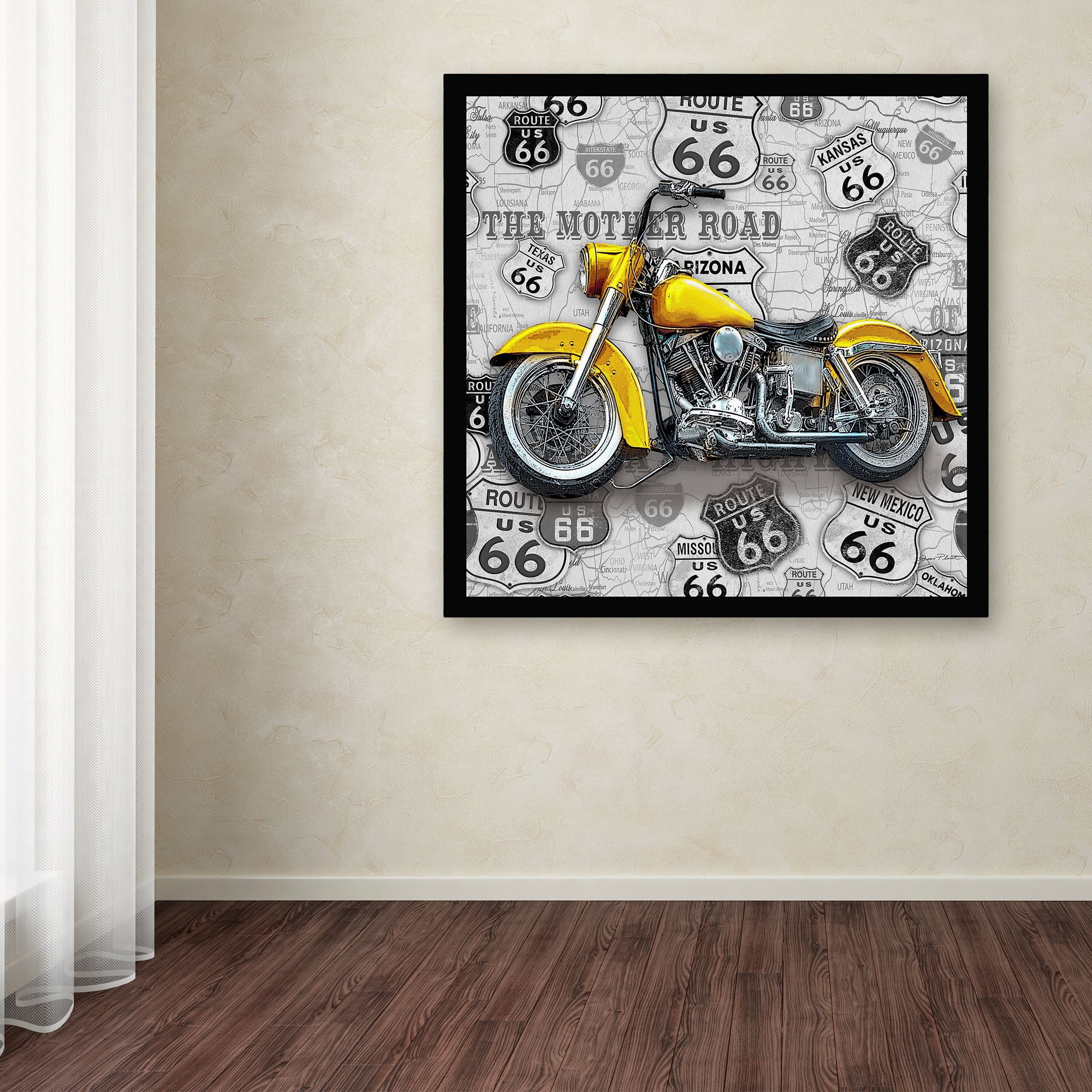 Trademark Fine Art 'Vintage Motorcycles On Route 66 7' Canvas Art by Jean Plout