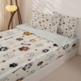 thumbnail image 3 of Homewish Bear Animal Print Zipper Full Size Comforter Sets with Fitted Sheet and 2 Pillowcases, Cute Cartoon Stars Zipper Bedding Set, Gray Reversible, 4 Pieces, 3 of 6