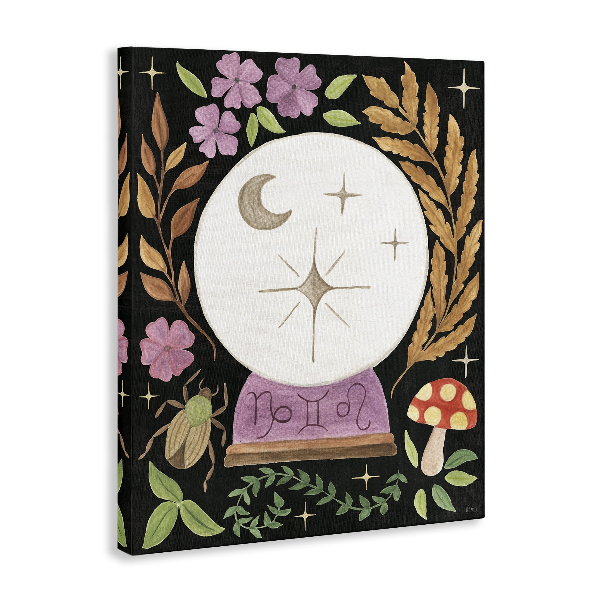 Stupell Industries Spooky Chic Crystal Ball Astrology & Stars Painting Wrapped Canvas Art Print Wall Art, 16 x 20