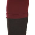 thumbnail image 7 of Women High Waist Strechy Leggings Running Yoga Gym Pants w/French Terry - (Wine), 7 of 7