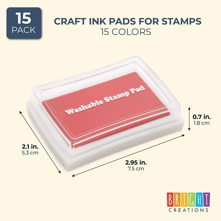 15-Pack Craft Stamp Ink Finger Pad for Kids Rubber Stamps Paper  Scrapbooking, 15 Colors