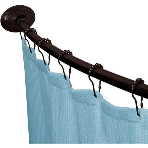 Smart Rod Single Curved Tension Shower, Straight Double Shower Curtain Rod Oil Rubbed Bronze