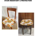 thumbnail image 6 of Sunflower Seat Covers for Dining Room Chairs Set of 4, Floral Stretchy Dining Chair Cushion Covers, Removable Washable Furniture Protector Rustic Newspaper Clipping Slipcovers for Office, 6 of 6