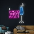 thumbnail image 3 of Handmadetneonsign Making Spirits Bright Led Sign, Champagne Cheers Neon Light, Cocktail Celebrate, 3 of 5