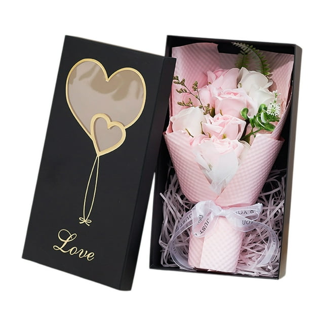Pink Artificial Fragrant Rose Soap Flower Collection Plastic Mothers Day Gift Bouquet With 11 Realistic-Looking Blooms For Home Decor #92866