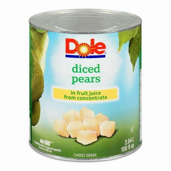 Dole Diced Pear In Juice 2.84L/100Oz