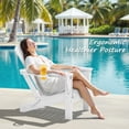 thumbnail image 6 of SERWALL Adjustable Folding HDPE Adirondack Chair Outdoor with Cup Holder, for Outdoor, Patio, Poolside, Garden, White, 6 of 9
