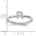 thumbnail image 2 of Jewelry by Sweet Pea 14K White Gold Stackable Diamond Initial R Size 7 Ring, 2 of 5