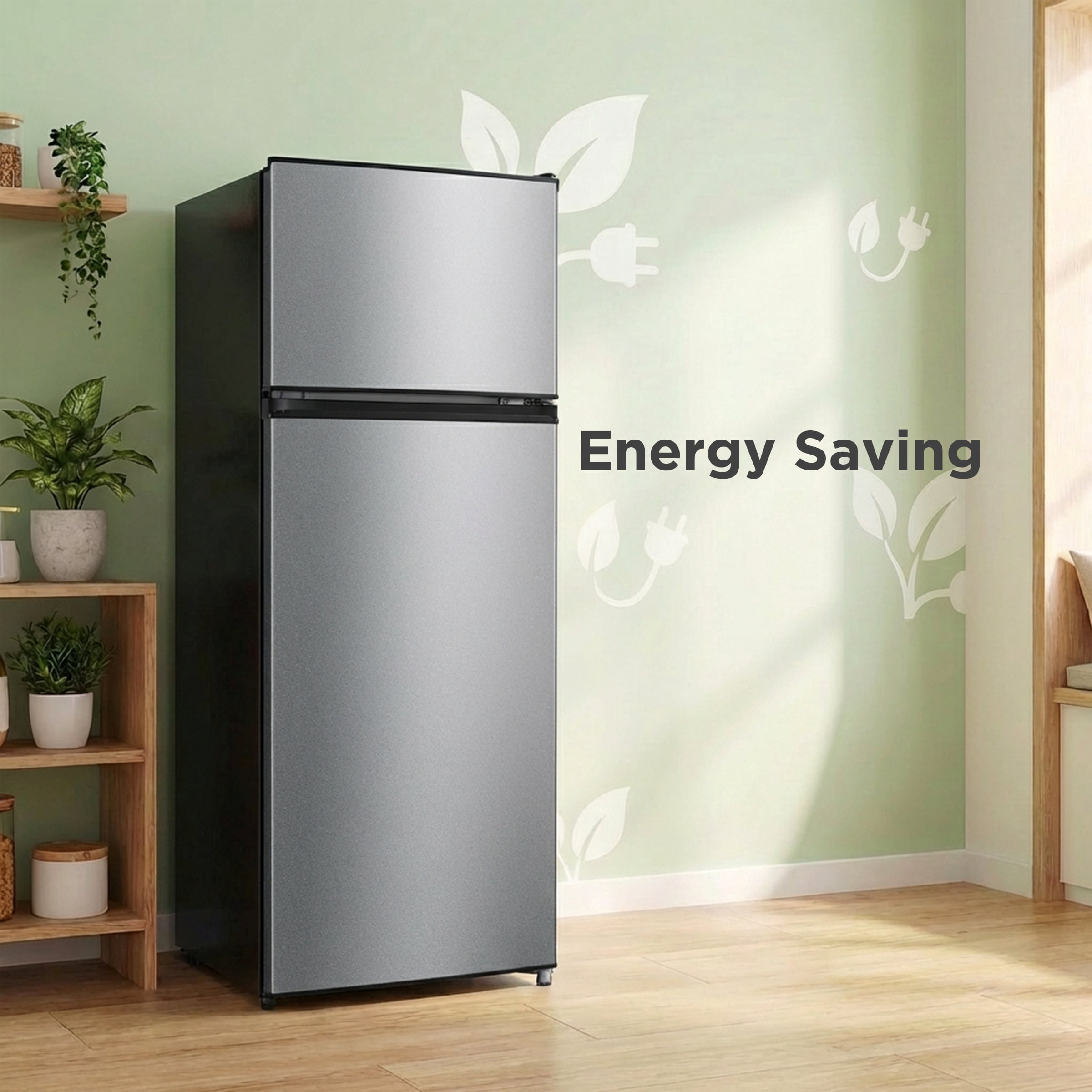 Mainstays 7.2 cu. ft. Energy Star 2-Door Refrigerator/Freezer with LED Lighting