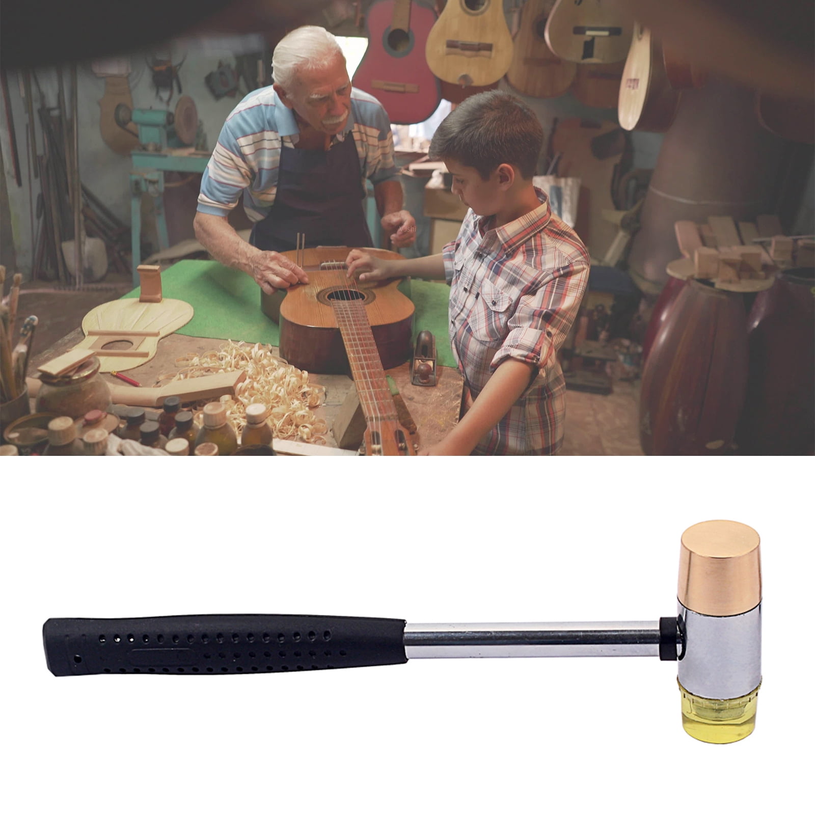 Guitar Fret Hammer Guitar Luthier Tools Fretting Hammer with Double Head for Electric Acoustic Bass Guitar and Ukulele