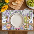 thumbnail image 4 of Blue Purple Gnomes Placemats Set of 6, Spring Country Hydrangea Flower Leaf Placemats for Dining Table, Place Mats for Kitchen Tabletop, Waterproof Wipeable Dining Table Mats Set, 4 of 9