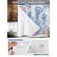 thumbnail image 5 of No Hook Shower Curtain with Snap-in Liner, Blue Jellyfish Coastal Waterproof Fabric Bathroom Curtains, Beach Nautical Ocean Coral Seahorse Bath Curtains & Mesh Top Window 72"x84" Long, 5 of 9