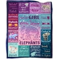 thumbnail image 2 of Elephant Gifts for Girls Women Elephant Blanket for Girls Best Gifts for Elephant Lovers Girls - Just A Girl Who Loves Elephants Birthday Elephant Decor Throw Blanket 50"x60", 2 of 6