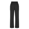 thumbnail image 6 of Eryao Womens Cropped Yoga Pants with Pockets Plus Size Elastic Waist Straight Leg Pants Casual Tummy Control Workout Capris Black XXL, 6 of 10